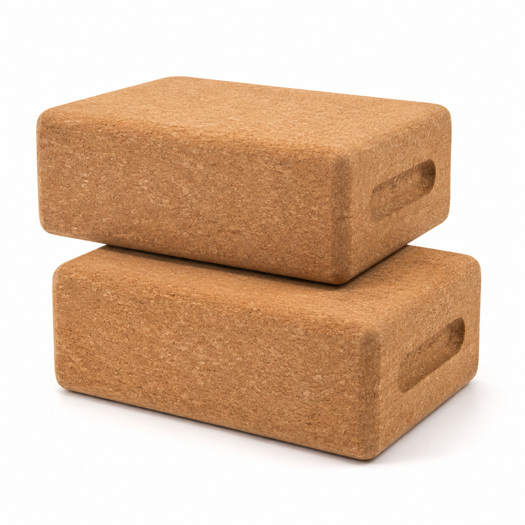 Lot de 2 briques de yoga en liège naturel