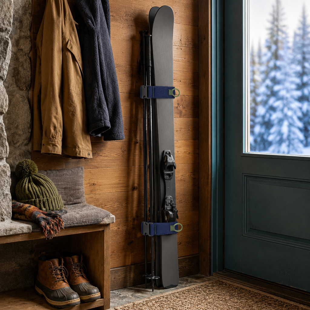 Lot de 2 sangles porte-skis réglables
