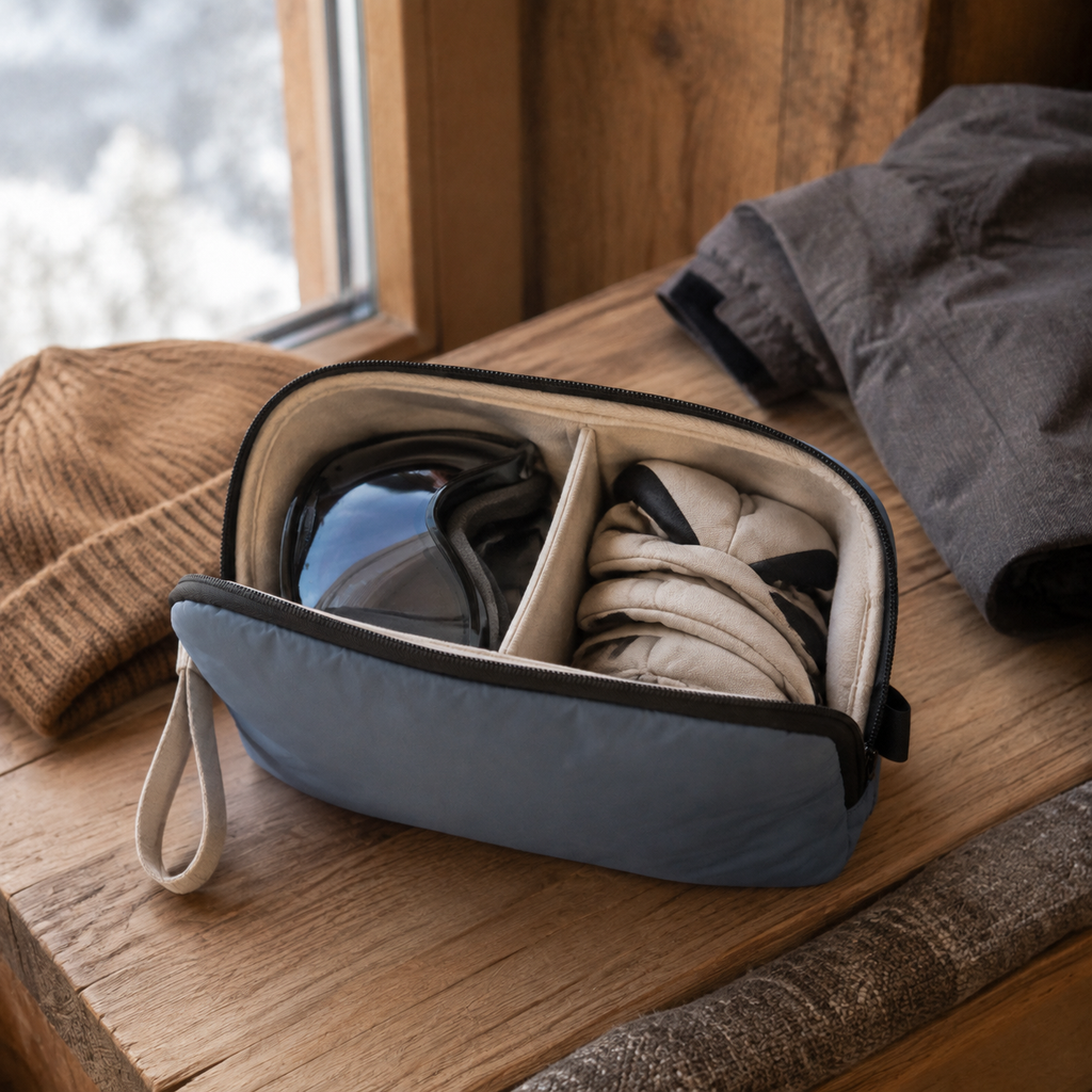 Pochette de rangement pour masque et gants de ski
