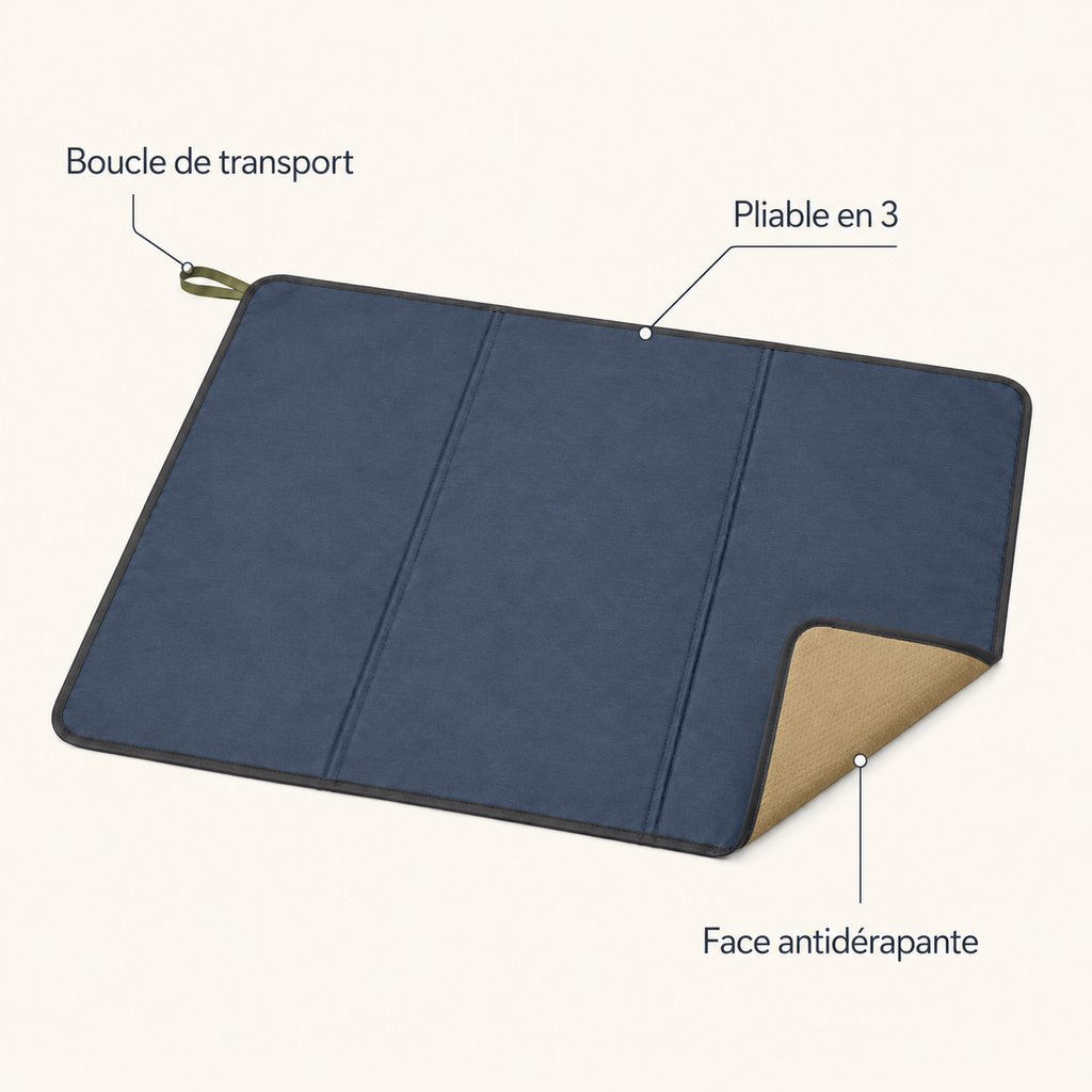 Tapis pliable pour changer de chaussures en extérieur