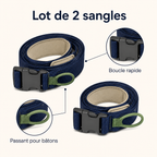 Lot de 2 sangles porte-skis réglables