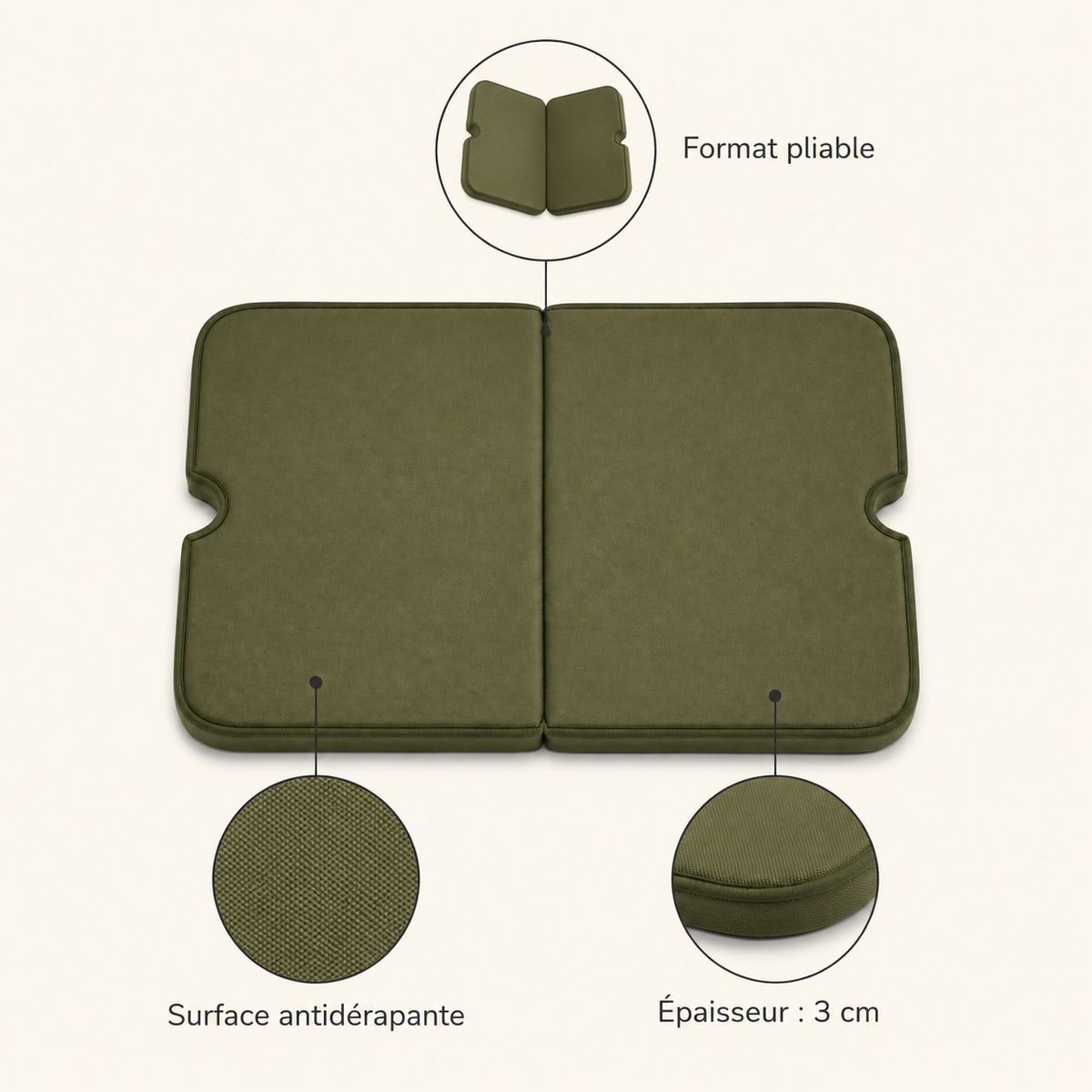 Coussin de protection pliable pour les genoux