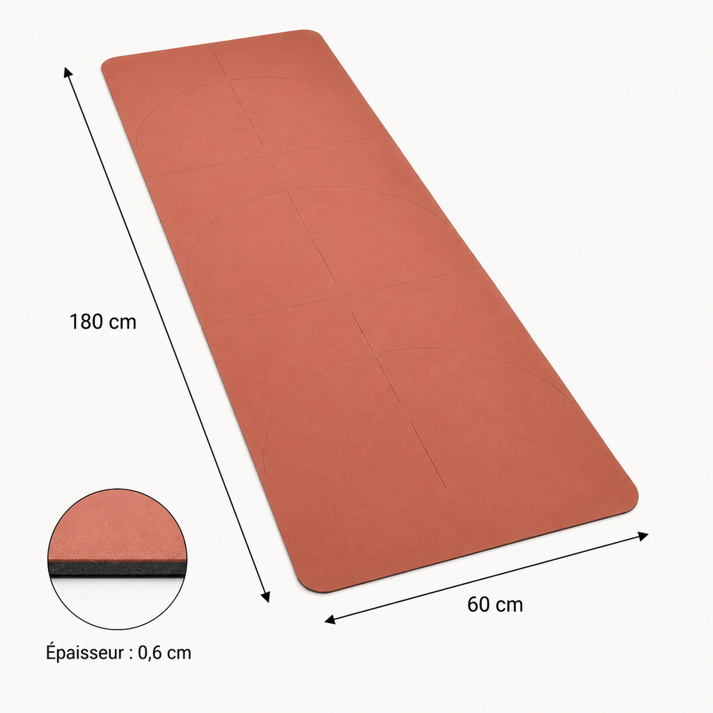 Tapis de yoga pliable antidérapant 180 × 60 cm