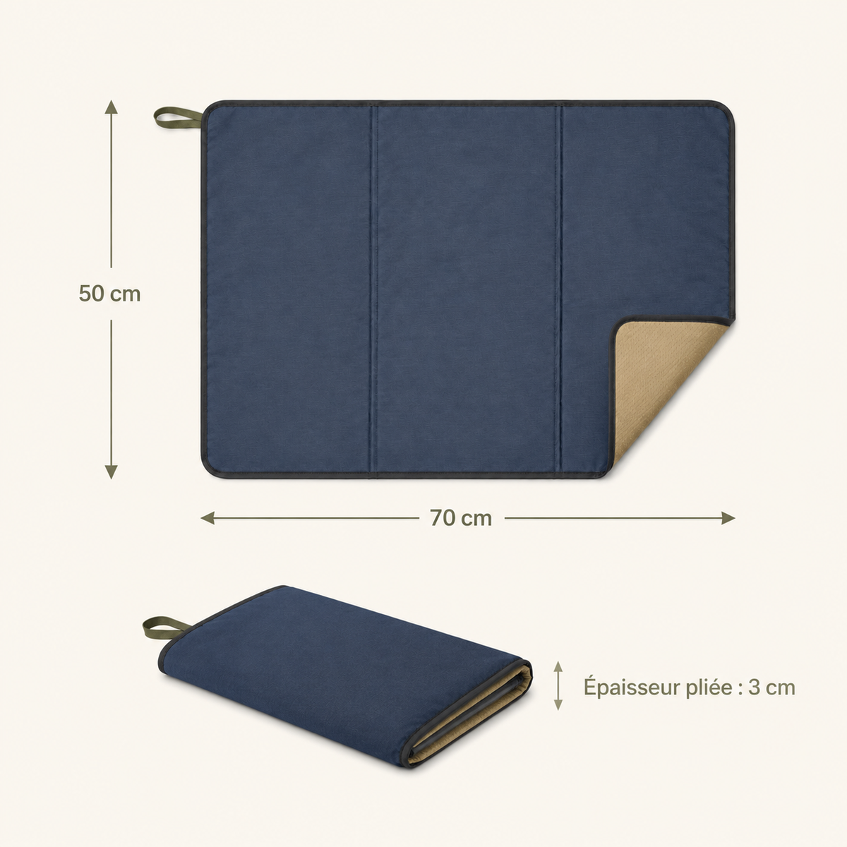 Tapis pliable pour changer de chaussures en extérieur