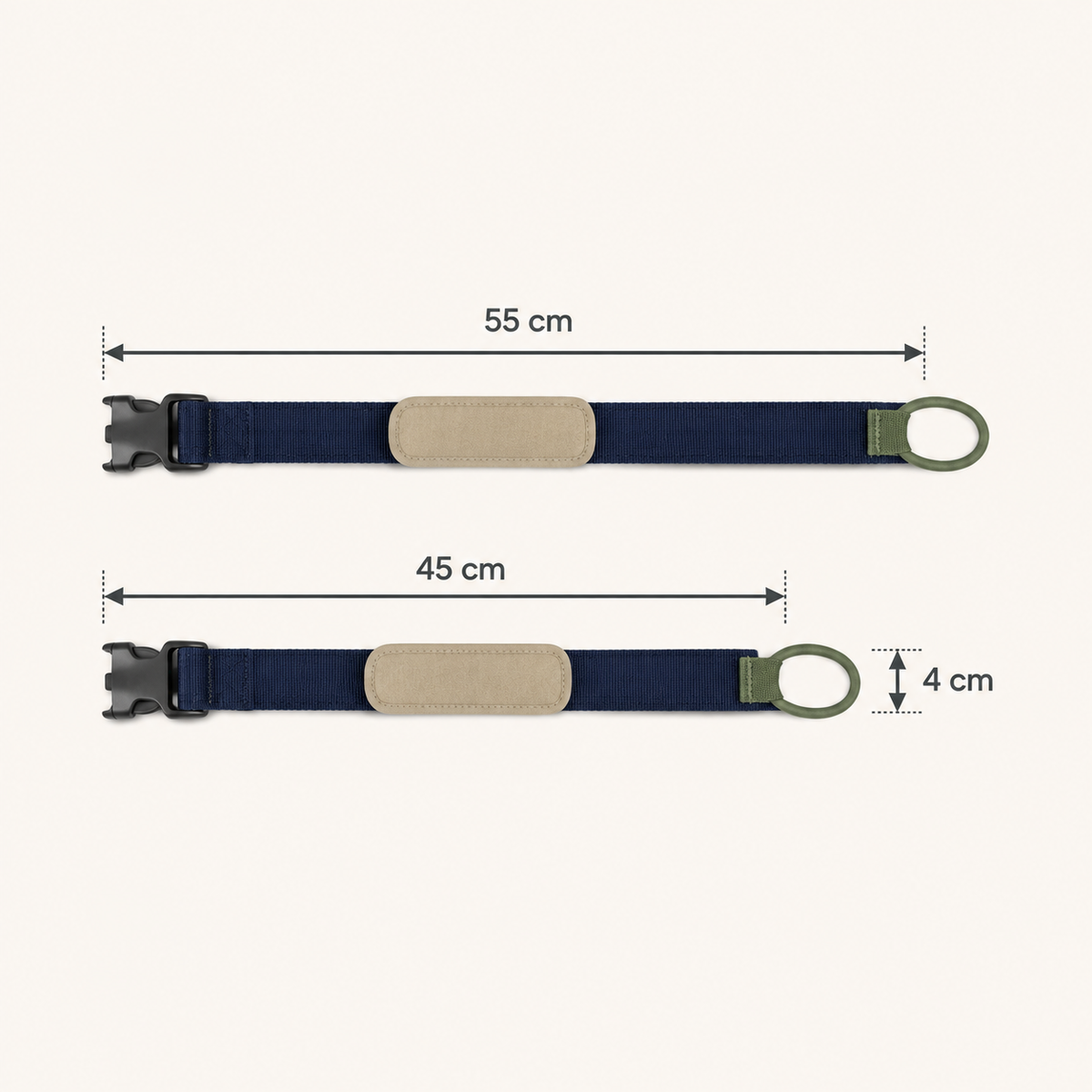 Lot de 2 sangles porte-skis réglables