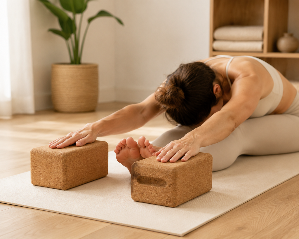 Lot de 2 briques de yoga en liège naturel
