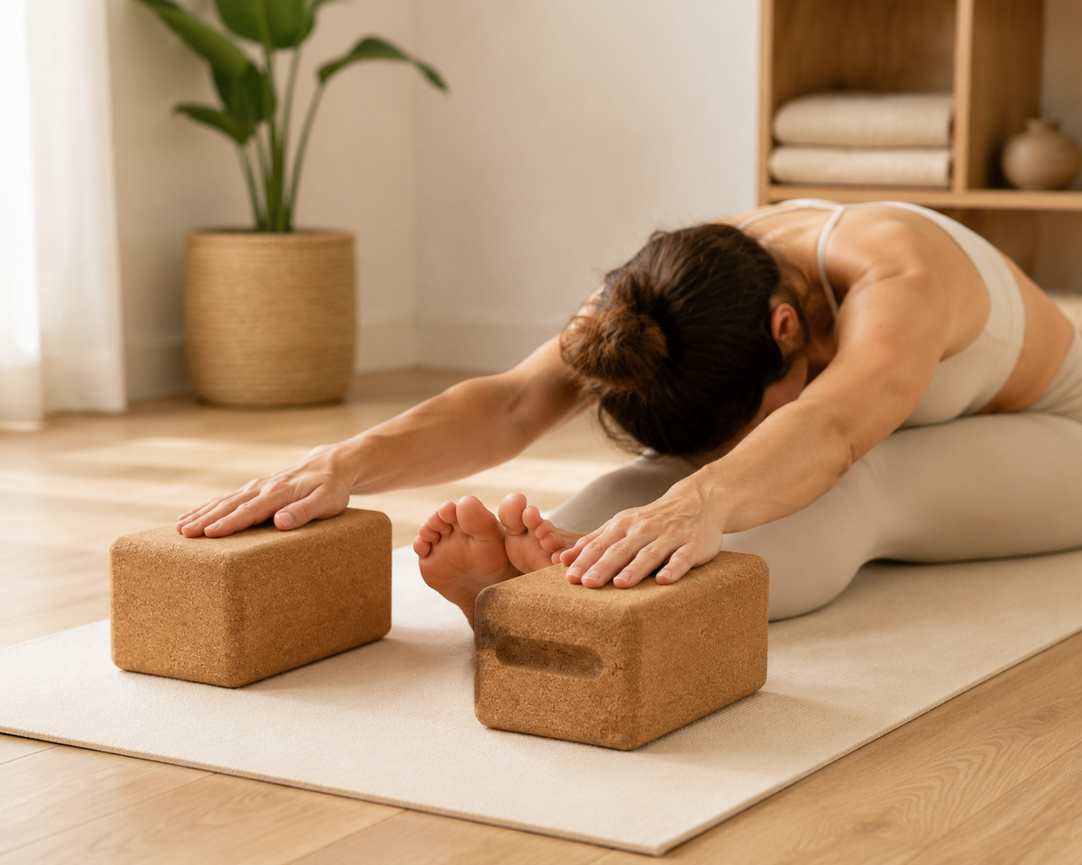 Lot de 2 briques de yoga en liège naturel